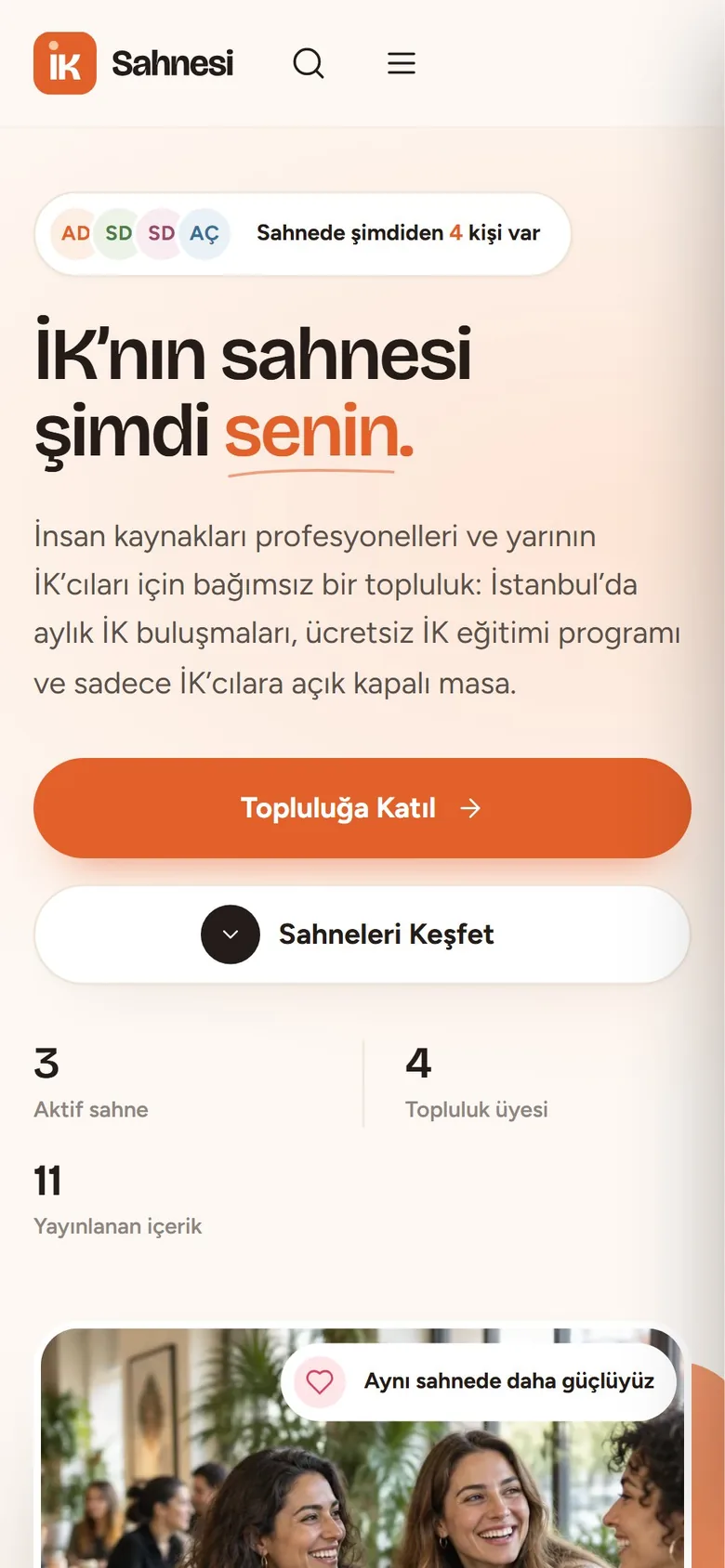 İK Sahnesi mobil görünüm